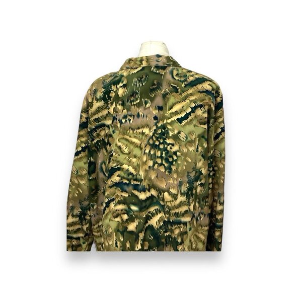 C.M. Shapes Vintage Women’s Long Sleeve Abstract Jungle Shacket 2X - Picture 5 of 7